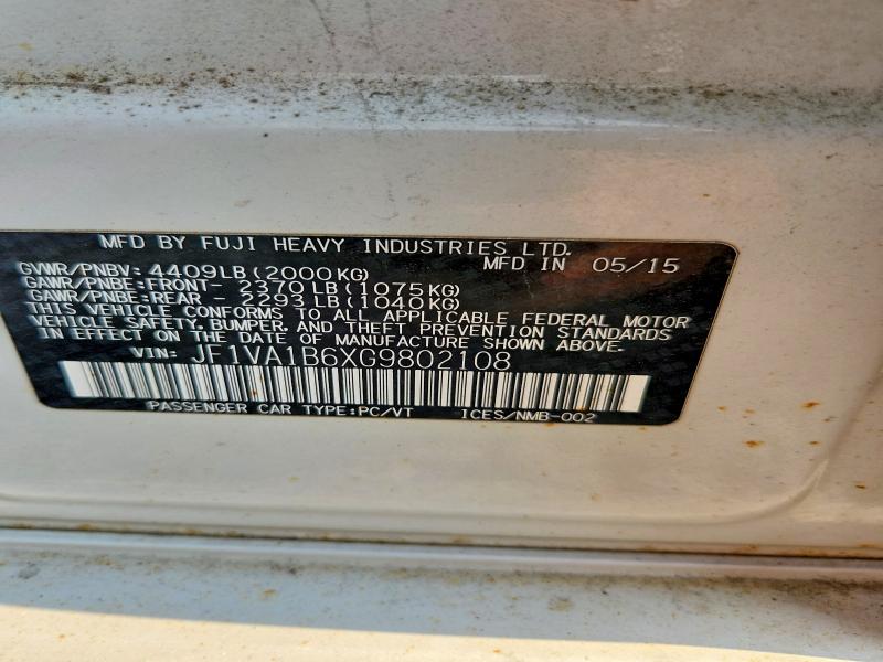 Aukcja sprzedaży 2016 Subaru Wrx, vin: JF1VA1B6XG9802108, numer aukcji: 64558276