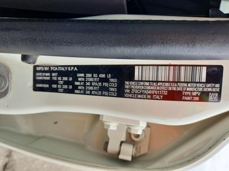 Aukcja sprzedaży 2017 Fiat 500x, vin: ZFBCFYAB4HP611732, numer aukcji: 66769556