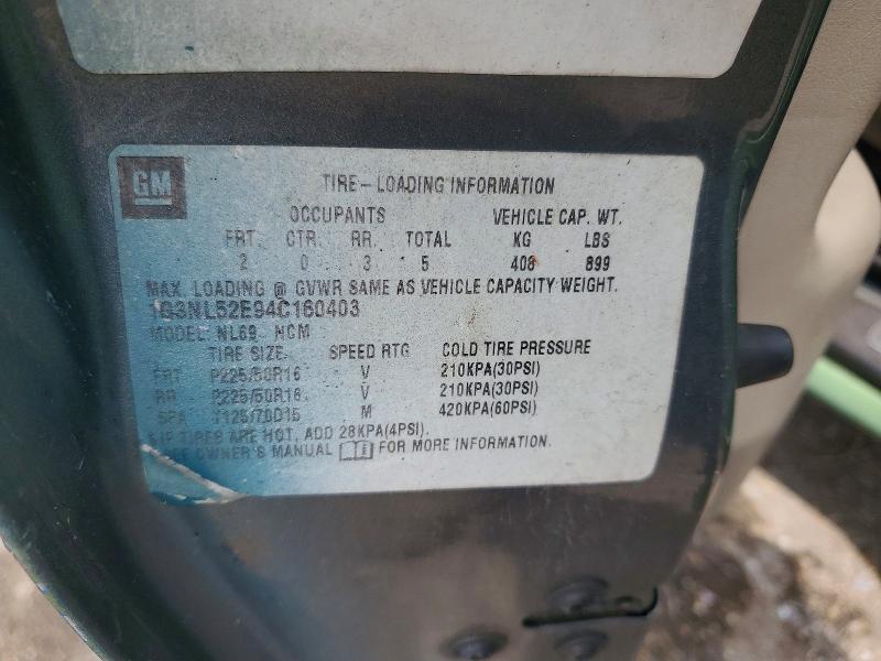 64312766 :رقم المزاد ، 1G3NL52E94C160403 vin ، 2004 Oldsmobile Alero مزاد بيع