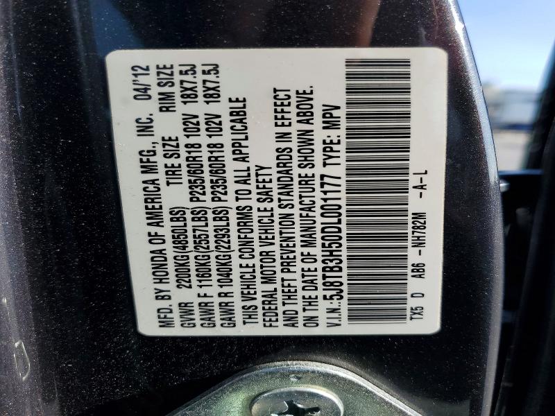 2013 Acura Rdx მანქანა იყიდება აუქციონზე, vin: 5J8TB3H50DL001177, აუქციონის ნომერი: 64495746