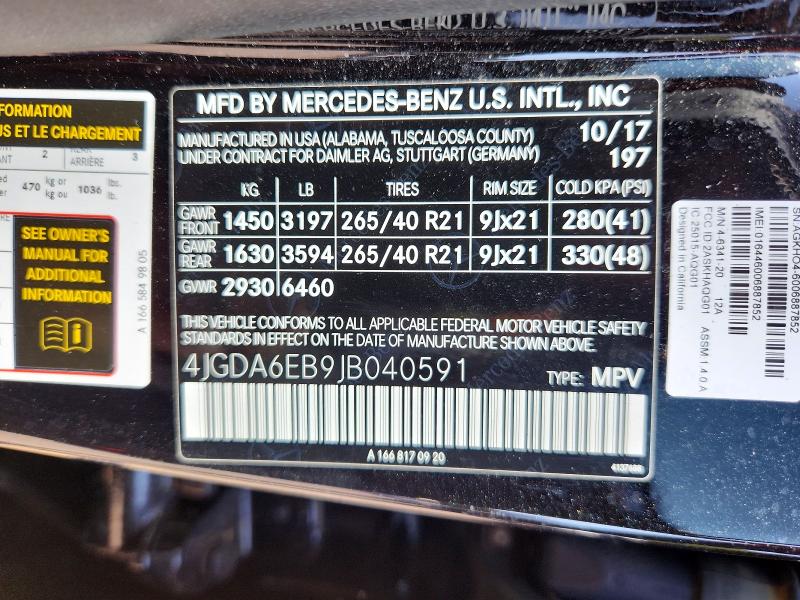 Продаж на аукціоні авто 2018 Mercedes-benz Gle, vin: 4JGDA6EB9JB040591, номер лоту: 67135096