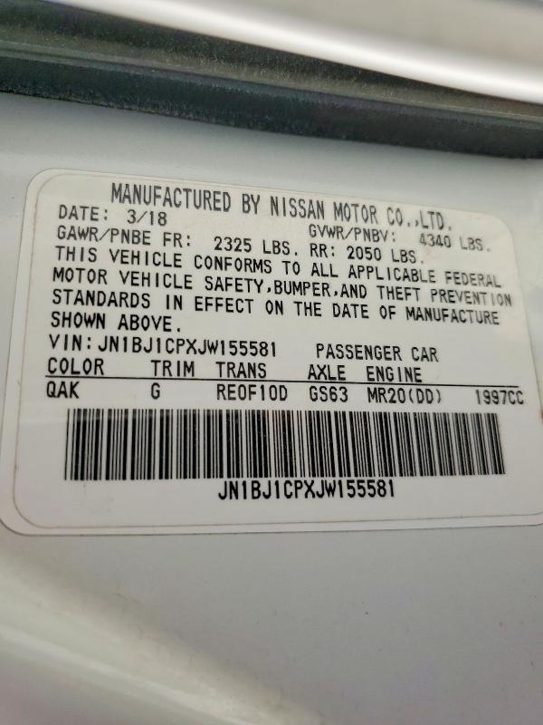 63858886 :رقم المزاد ، JN1BJ1CPXJW155581 vin ، 2018 Nissan Rogue Sport مزاد بيع