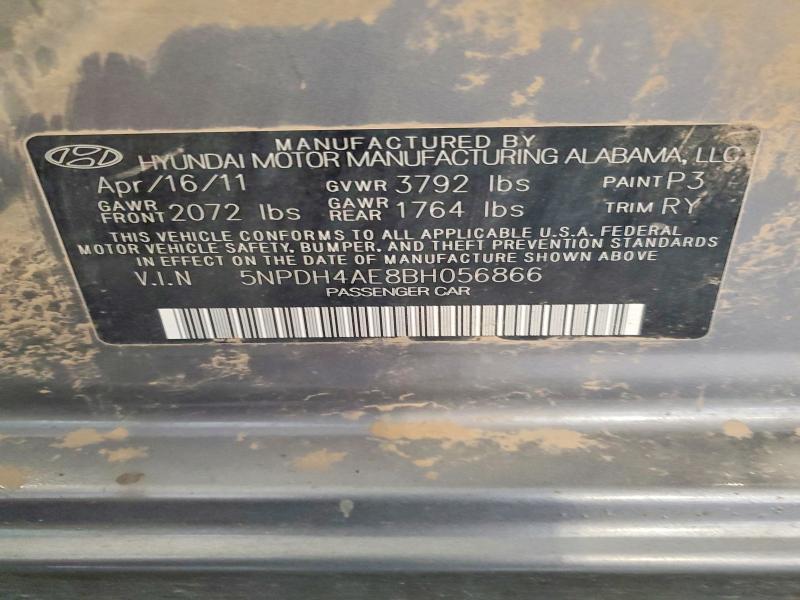 Продажа на аукционе авто 2011 Hyundai Elantra, vin: 5NPDH4AE8BH056866, номер лота: 63545796