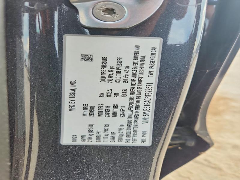 Продажа на аукционе авто 2024 Tesla Model 3, vin: 5YJ3E1EA0RF872571, номер лота: 64983946