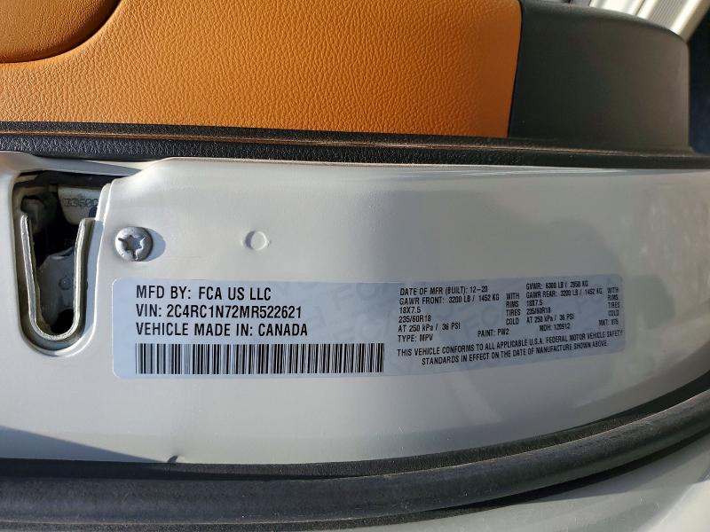 Продажа на аукционе авто 2021 Chrysler Pacifica, vin: 2C4RC1N72MR522621, номер лота: 64483466