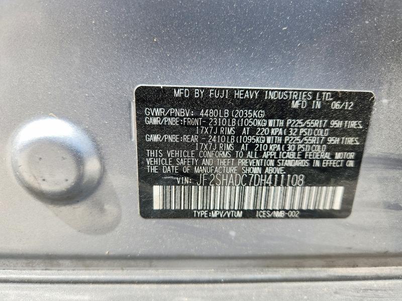 Aukcja sprzedaży 2013 Subaru Forester, vin: JF2SHADC7DH411108, numer aukcji: 63775516