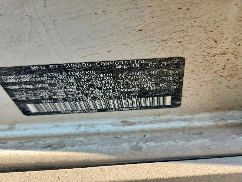 2021 Subaru Crosstrek მანქანა იყიდება აუქციონზე, vin: JF2GTHMC2M8324147, აუქციონის ნომერი: 63892646