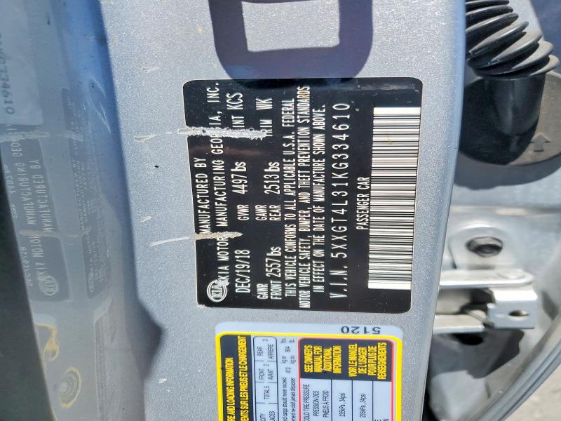 63418206 :رقم المزاد ، 5XXGT4L31KG334610 vin ، 2019 Kia Optima مزاد بيع