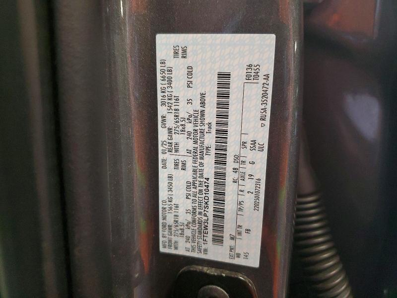 Продаж на аукціоні авто 2025 Ford F150, vin: 1FTEW3LP7SKD10474, номер лоту: 63915586