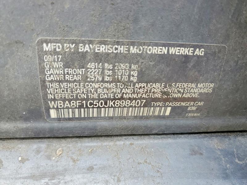 64674866 :رقم المزاد ، WBA8F1C50JK898407 vin ، 2018 Bmw 328 مزاد بيع
