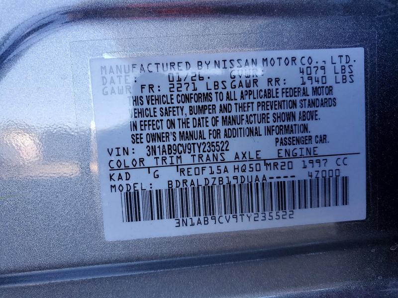Продажа на аукционе авто 2026 Nissan Sentra, vin: 3N1AB9CV9TY235522, номер лота: 65311966