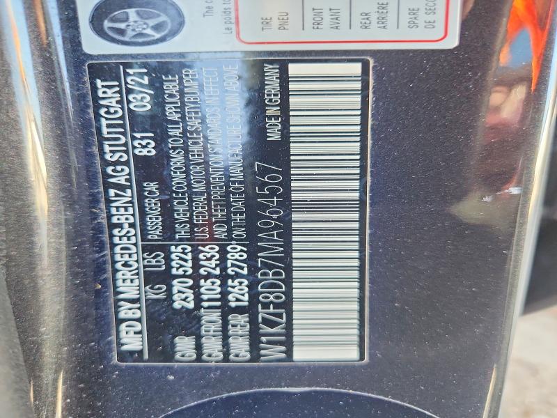 Aukcja sprzedaży 2021 Mercedes-benz E, vin: W1KZF8DB7MA964567, numer aukcji: 65534856