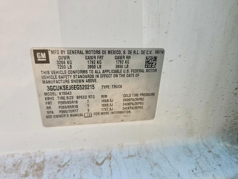 65371226 :رقم المزاد ، 3GCUKSEJ6EG520215 vin ، 2014 Chevrolet Silverado مزاد بيع
