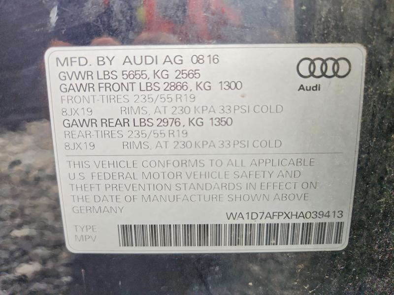 Продаж на аукціоні авто 2017 Audi Q5, vin: WA1D7AFPXHA039413, номер лоту: 66044306