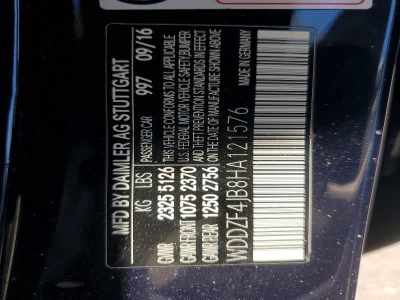 Aukcja sprzedaży 2017 Mercedes-benz E, vin: WDDZF4JB8HA121576, numer aukcji: 66299276