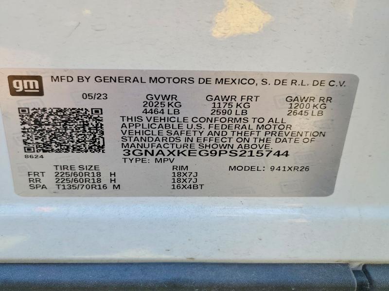 Продажа на аукционе авто 2023 Chevrolet Equinox, vin: 3GNAXKEG9PS215744, номер лота: 66421096