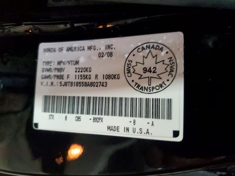 Продажа на аукционе авто 2008 Acura Rdx, vin: 5J8TB18558A802743, номер лота: 64006216
