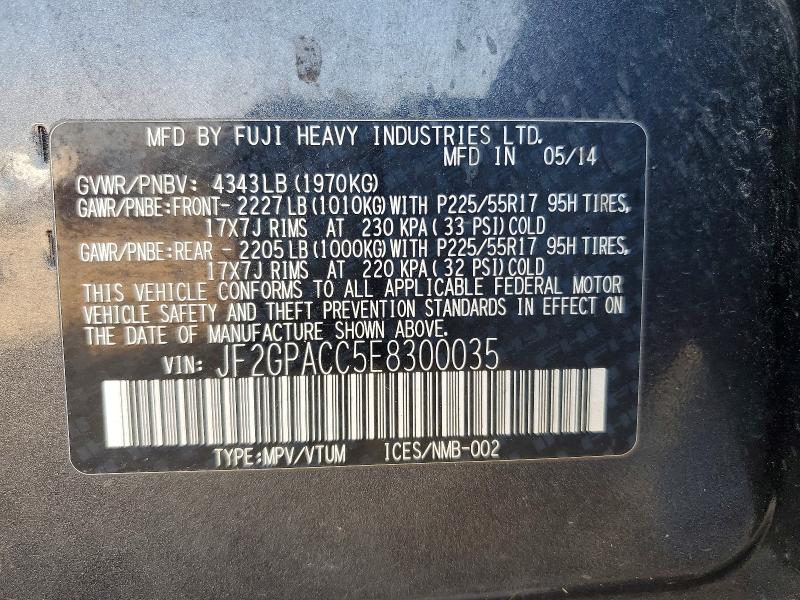 Aukcja sprzedaży 2014 Subaru Xv Crosstrek, vin: JF2GPACC5E8300035, numer aukcji: 65794106