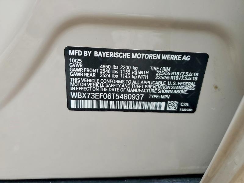 64837496 :رقم المزاد ، WBX73EF06T5480937 vin ، 2026 Bmw X1 مزاد بيع
