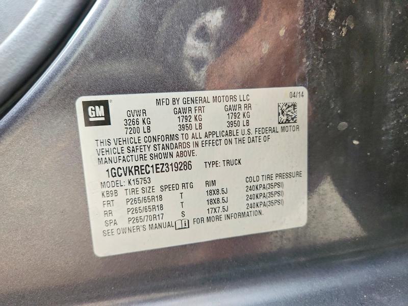 66207606 :رقم المزاد ، 1GCVKREC1EZ319286 vin ، 2014 Chevrolet Silverado مزاد بيع