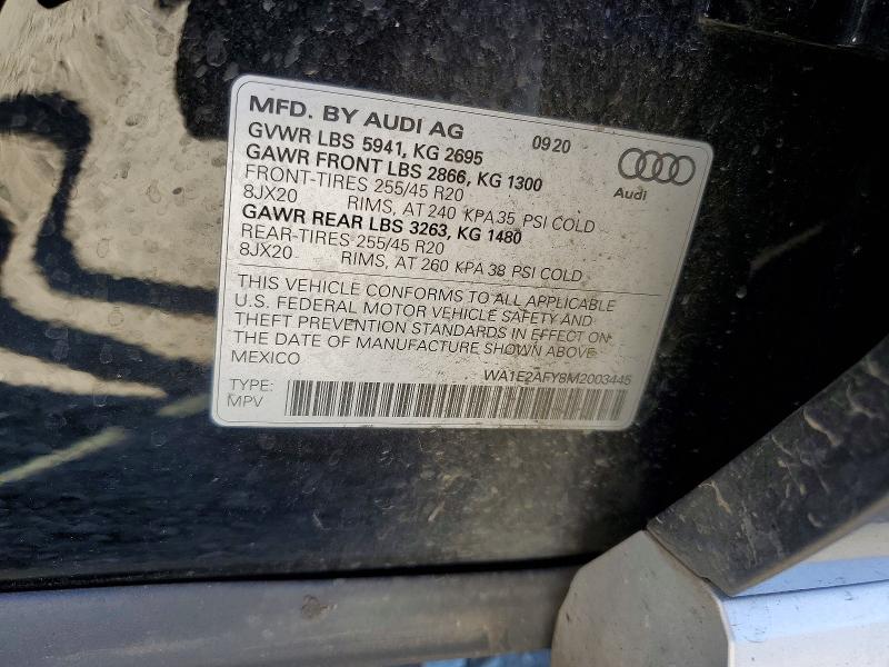 Aukcja sprzedaży 2021 Audi Q5 E, vin: WA1E2AFY8M2003445, numer aukcji: 66381616