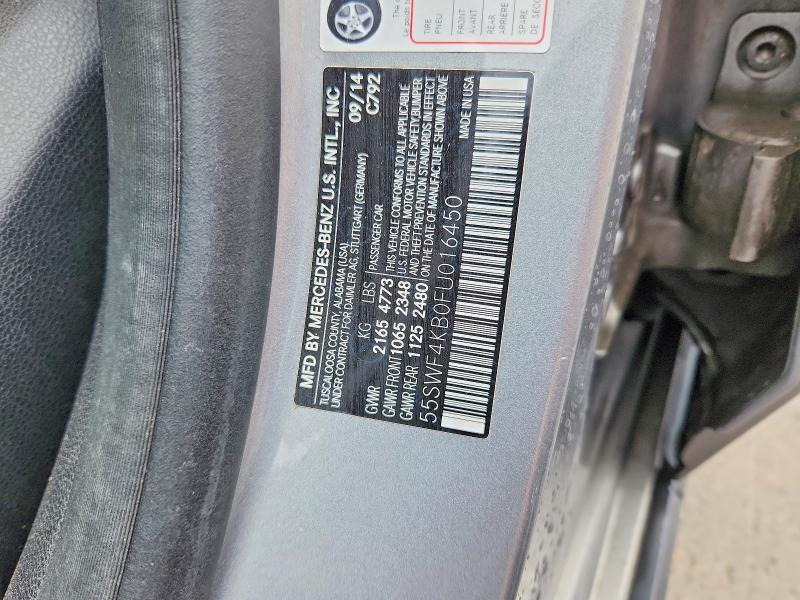 Продаж на аукціоні авто 2015 Mercedes-benz C, vin: 55SWF4KB0FU016450, номер лоту: 64665246
