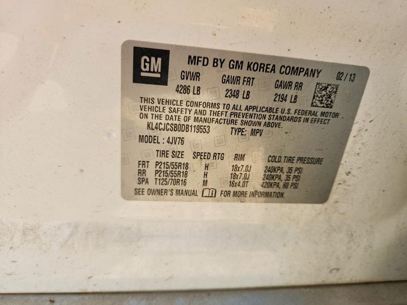 Продаж на аукціоні авто 2013 Buick Encore, vin: KL4CJCSB0DB119553, номер лоту: 65095346