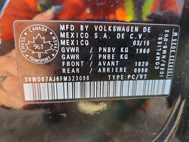 Aukcja sprzedaży 2015 Volkswagen Jetta, vin: 3VWD07AJ6FM323098, numer aukcji: 66202116