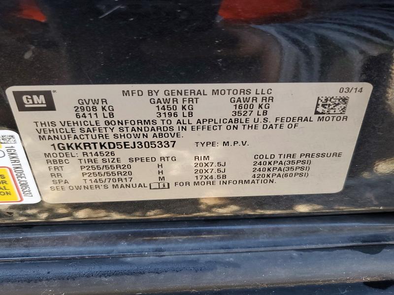 Aukcja sprzedaży 2014 Gmc Acadia, vin: 1GKKRTKD5EJ305337, numer aukcji: 64795556