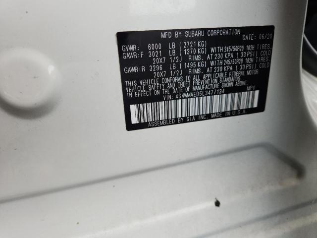 2020 Subaru Ascent მანქანა იყიდება აუქციონზე, vin: 4S4WMAED5L3477134, აუქციონის ნომერი: 63558236