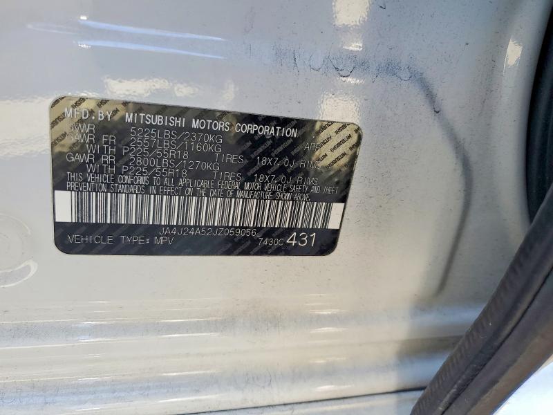 2018 Mitsubishi Outlander მანქანა იყიდება აუქციონზე, vin: JA4J24A52JZ059056, აუქციონის ნომერი: 63685316