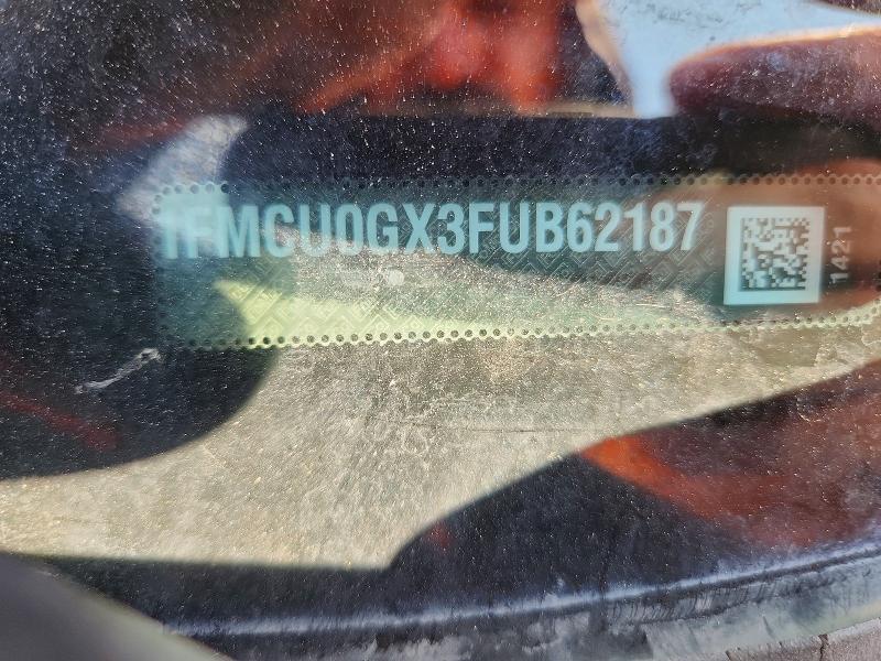 2015 Ford Escape მანქანა იყიდება აუქციონზე, vin: 1FMCU0GX3FUB62187, აუქციონის ნომერი: 64411696