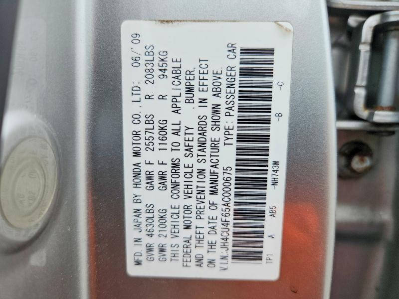 65441206 :رقم المزاد ، JH4CU4F65AC000675 vin ، 2010 Acura Tsx مزاد بيع
