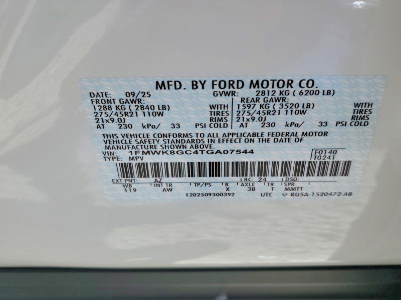 Продажа на аукционе авто 2026 Ford Explorer, vin: 1FMWK8GC4TGA07544, номер лота: 65449916