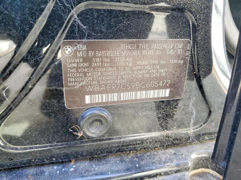 Продажа на аукционе авто 2011 Bmw 535, vin: WBAFR7C59BC605472, номер лота: 64300866