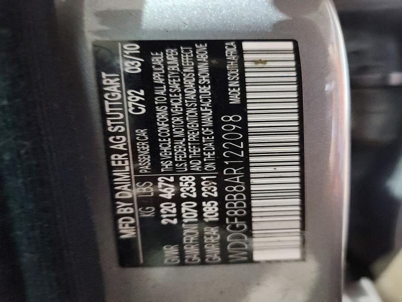 63867636 :رقم المزاد ، WDDGF8BB8AR122098 vin ، 2010 Mercedes-benz C مزاد بيع