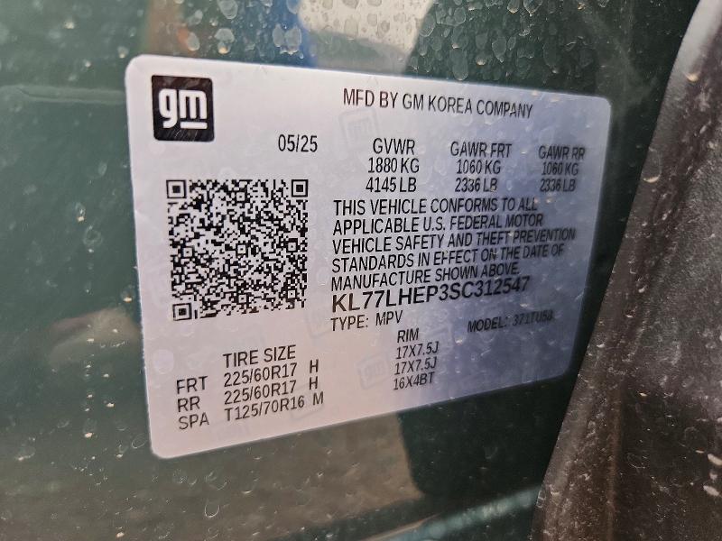 Aukcja sprzedaży 2025 Chevrolet Trax, vin: KL77LHEP3SC312547, numer aukcji: 63912026