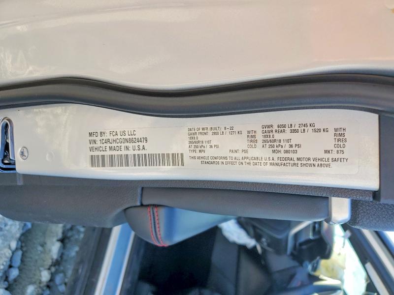 Продажа на аукционе авто 2022 Jeep Grand Cherokee, vin: 1C4RJHCG0N8624479, номер лота: 65628606