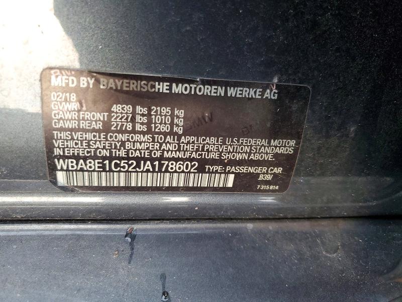 Aukcja sprzedaży 2018 Bmw 330e, vin: WBA8E1C52JA178602, numer aukcji: 65368406