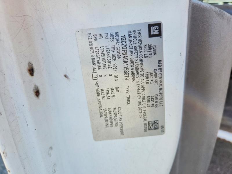 Aukcja sprzedaży 2010 Chevrolet Express G2500, vin: 1GCZGFBA0A1153579, numer aukcji: 66891946