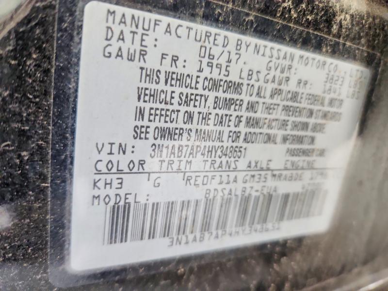 Продаж на аукціоні авто 2017 Nissan Sentra, vin: 3N1AB7AP4HY348651, номер лоту: 64230666