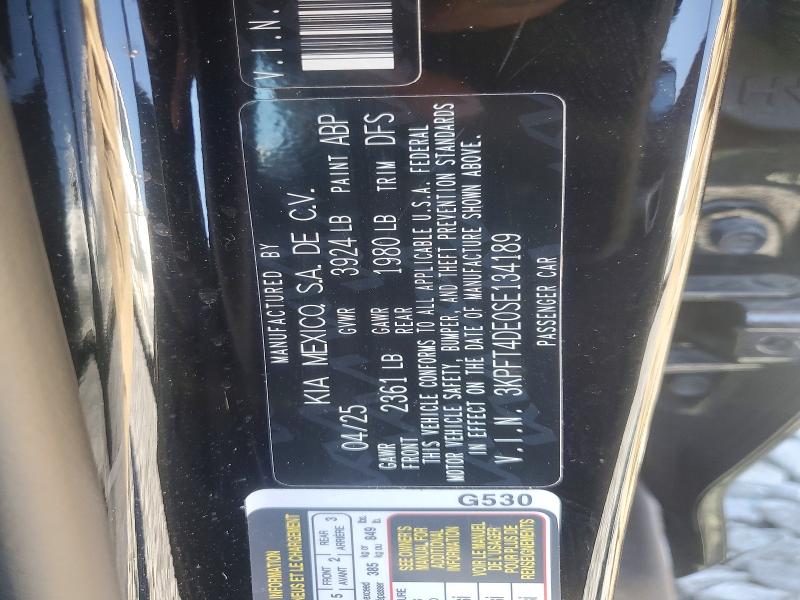 62976056 :رقم المزاد ، 3KPFT4DE0SE134189 vin ، 2025 Kia K4 مزاد بيع
