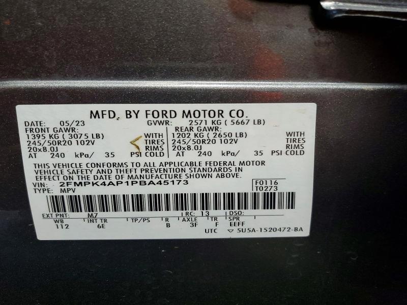Aukcja sprzedaży 2023 Ford Edge, vin: 2FMPK4AP1PBA45173, numer aukcji: 63839126