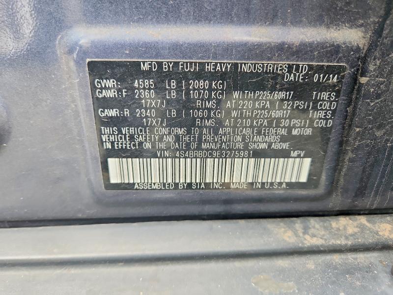 65465986 :رقم المزاد ، 4S4BRBDC9E3275981 vin ، 2014 Subaru Outback مزاد بيع
