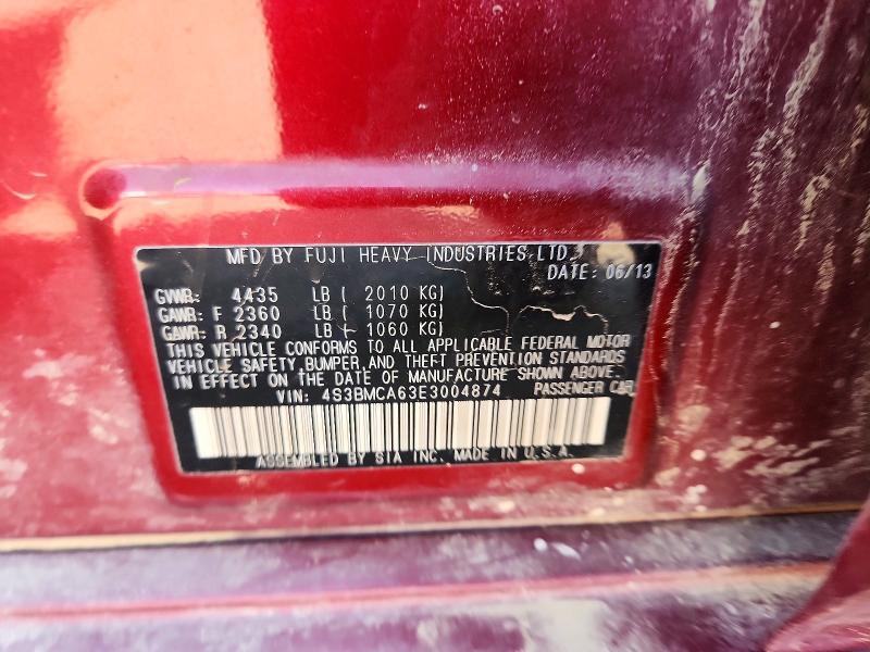 Aukcja sprzedaży 2014 Subaru Legacy, vin: 4S3BMCA63E3004874, numer aukcji: 63203806