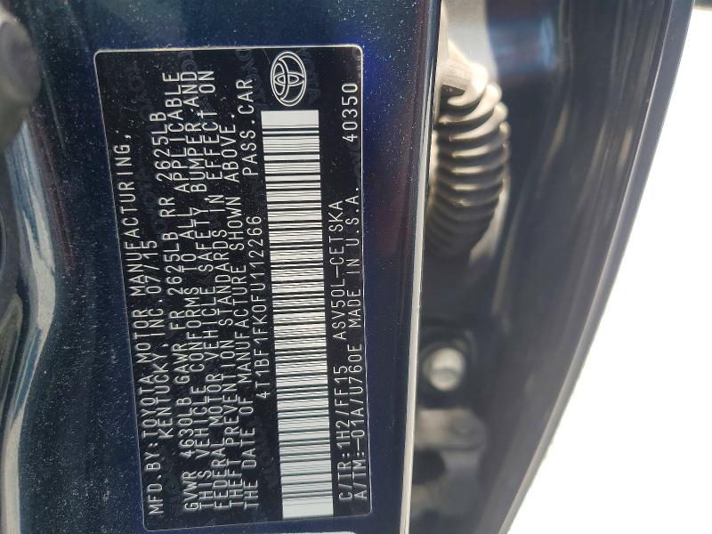 Aukcja sprzedaży 2015 Toyota Camry, vin: 4T1BF1FK0FU112266, numer aukcji: 65654506