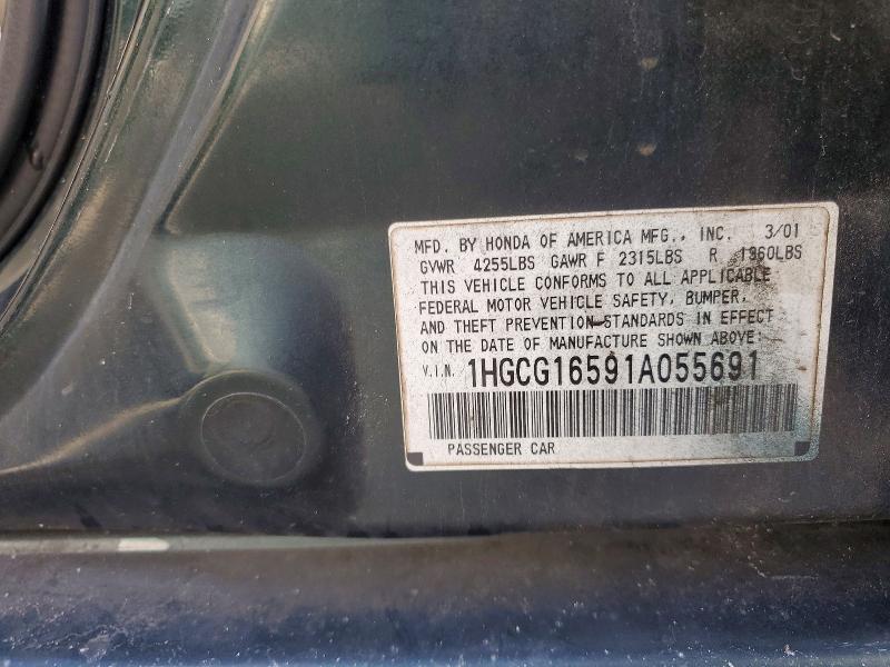 Продаж на аукціоні авто 2001 Honda Accord, vin: 1HGCG16591A055691, номер лоту: 64134856
