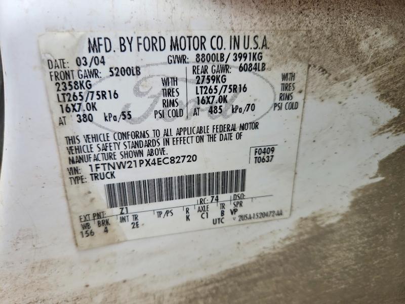 Aukcja sprzedaży 2004 Ford F250, vin: 1FTNW21PX4EC82720, numer aukcji: 63749316