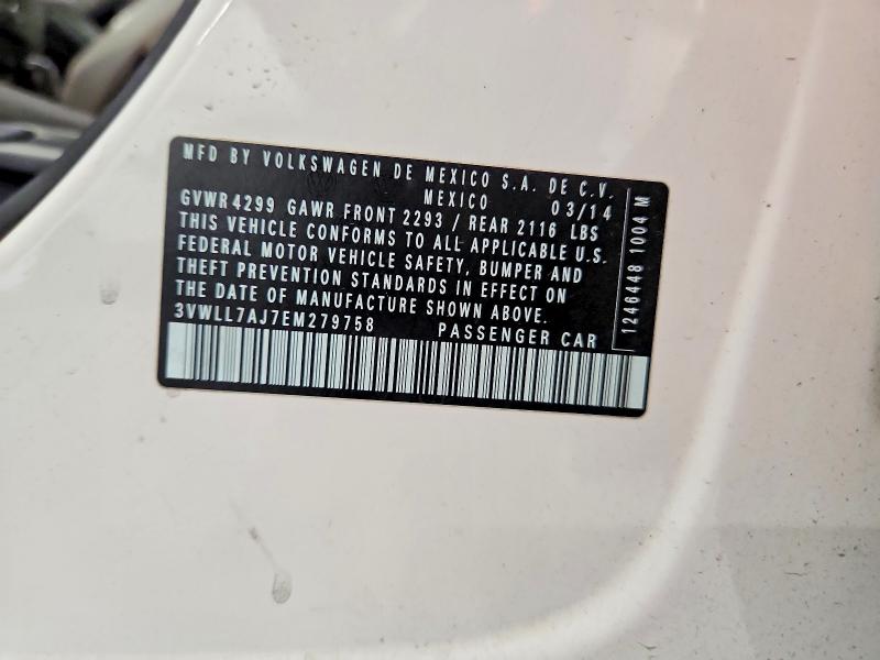 Продаж на аукціоні авто 2014 Volkswagen Jetta, vin: 3VWLL7AJ7EM279758, номер лоту: 65049416