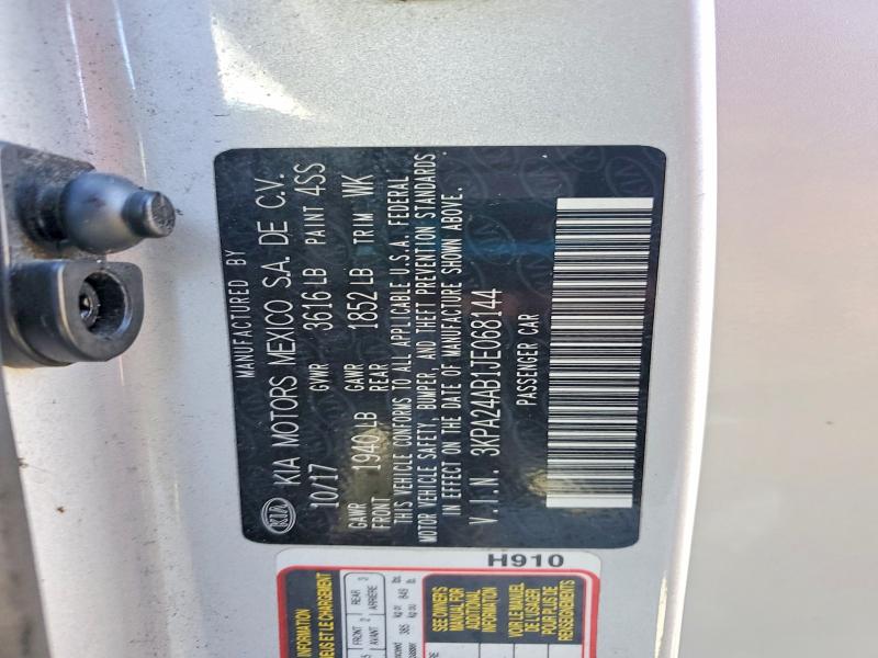 2018 Kia Rio მანქანა იყიდება აუქციონზე, vin: 3KPA24AB1JE068144, აუქციონის ნომერი: 64774056